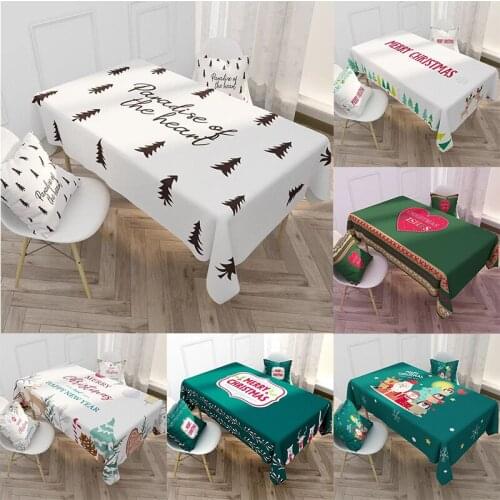 Nordic Christmas Table Cloth Cartoon Alphabet Pattern Waterproof Dinner Tablecloth Oilproof Tea Table Cover Home Decoration