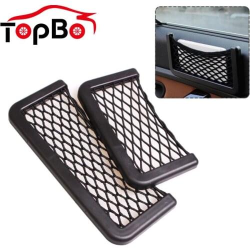 Universal 1Pc Car Mesh Net Organizer Seat Side Storage Bag Elastic Auto Paste Net Pocket Phone Holder Pouch Car Accessories