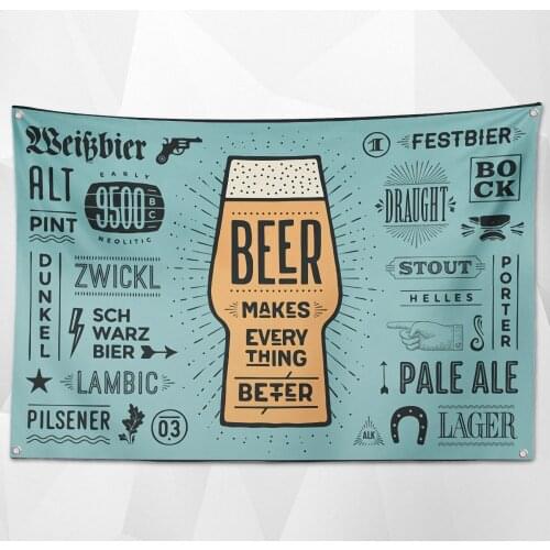 Vintage Beer Festival Banner Wall Hanging Bar Wine Cellar Cafe Parties Decoration Beerfest Poster Tapestry Painting Wall Sticker
