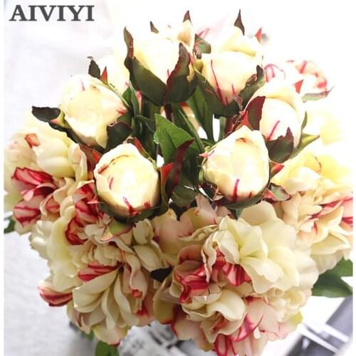Foreign trade excellent products artificial flower dry garden decoration peony fake flower wedding bouquet home DIY decoration
