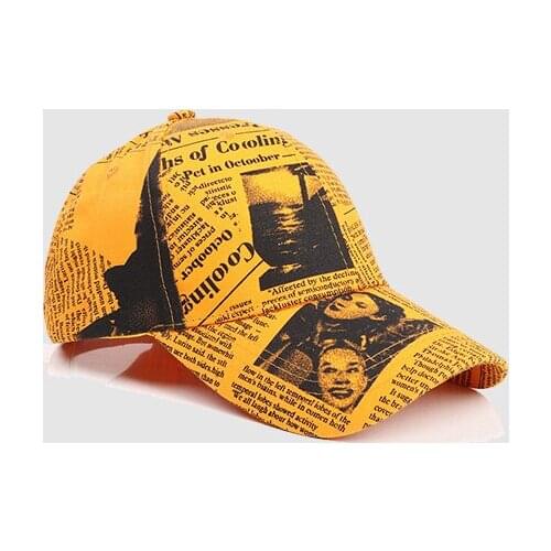 Womens Baseball Cap Retro Newspaper Design Hats British Fashion Hat Mens And Womens Sunscreen Versatile Sunshade Caps