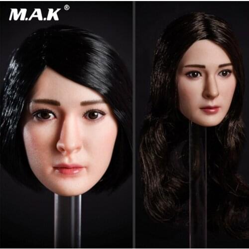 1/6 OT001 Custom Yang Mi Head Carved Asia Girl Head Model with Long/Short Hair for 1:6 Scale Action Figure PH VC Body
