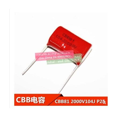 10PCS 0.1uF 2000V 2KV CBB 104 100NF Polypropylene film capacitor pitch 25mm CBB81