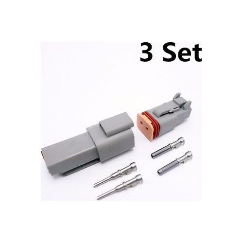 3 Sets 1.6 Series Deutsch DT 2-Pin Seal Waterproof Auto Connector Plug AWG New