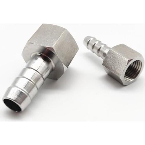 6mm 8mm 10mm 12mm 14mm 16mm 19mm Hose Barb M10 M12 M14 M16 M18 M20 Female Thread 304 Stainless Steel High Pressure Pipe Fitting