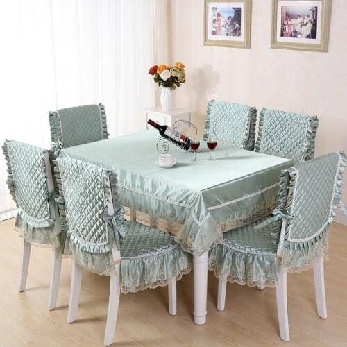 7pcs Christmas tablecloth table cloth china Pastoral style jacquard cloth table cloth dining chair cover wedding chair covers