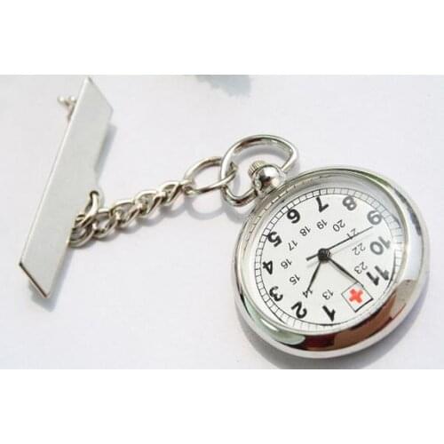 Free shipping 10pcs/lot Nurse watch with Stainless steel band Dual display digital doctor watches