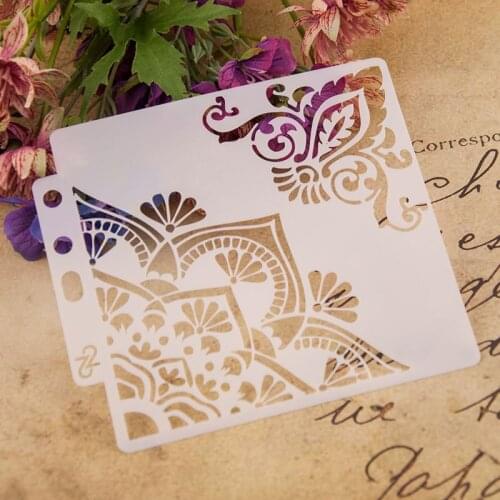 Flower corner Layering Stencils Drawing Color Spray stencil DIY Scrapbook photo album Decorative Embossing DIY card craft