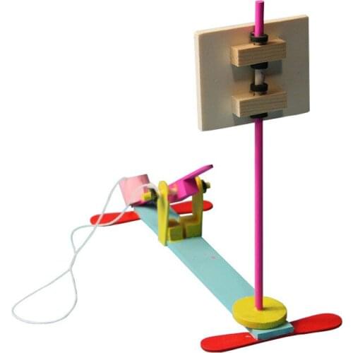 Childrens primary science and technology small-scale of wooden toys hand-made scientific experiment model of basketball shootin