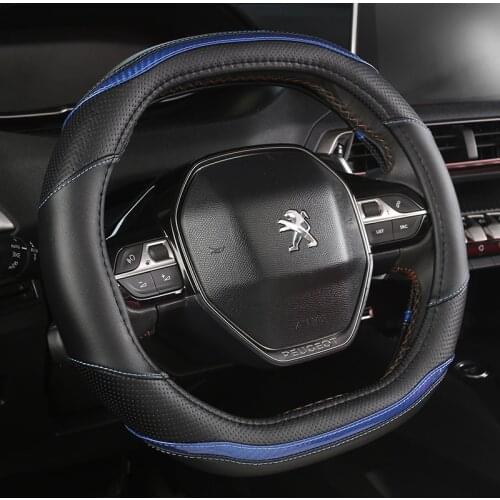 For Peugeot 208 2020years e208 2020year Car Steering Wheel Cover Carbon Fibre + PU Leather Auto Accessories interior Coche