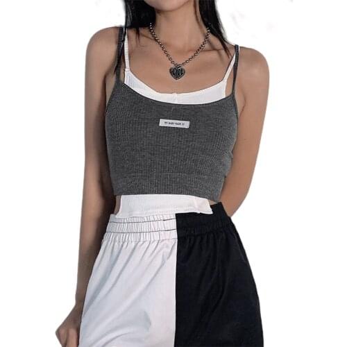 Women Vintage Lace Trim Cami Crop Top Y2k Spaghetti Strap Tank Top E-Girl Wrap Bodycon Corset Streetwear Gothic Vest