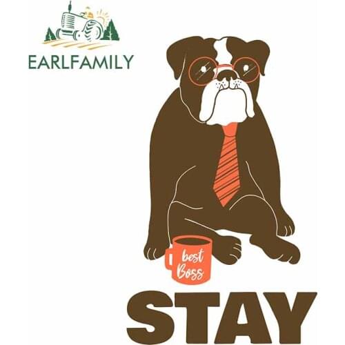 EARLFAMILY 13cm x 8.2cm For Dog Sunscreen Car Stickers Vinyl Car Wrap Decal Personality Graphics Air Conditioner Repair Decor