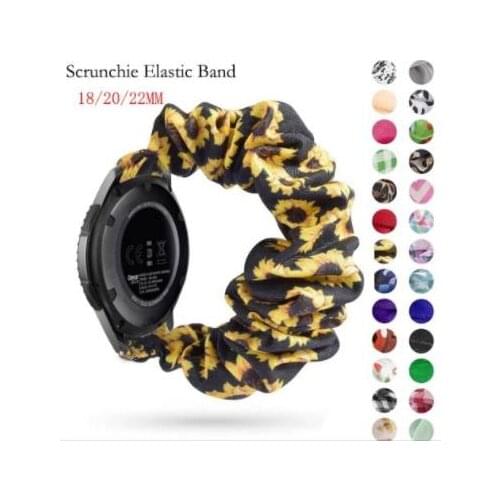 20 22mm Scrunchies Elastic Watch band For samsung galaxy watch 46mm active 2 42mm huawei watch GT2 Strap gear s3 amazfit bip