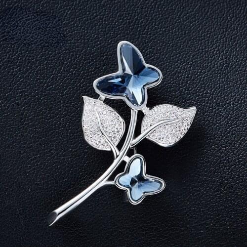 European and American simple and elegant female high-end brooch using Swarovski elements crystal butterfly brooch