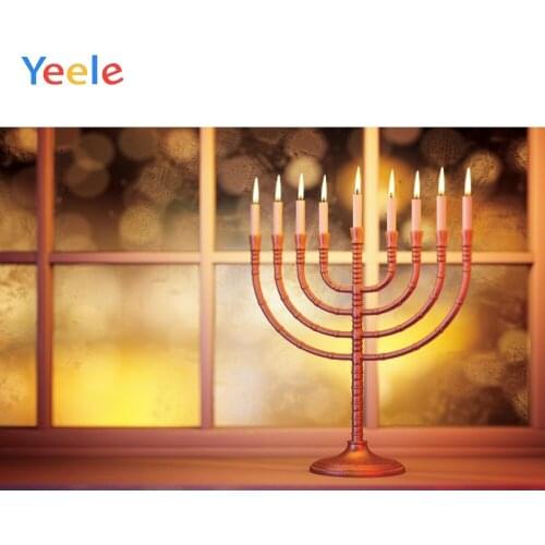 Jewish New Year Rosh Hashanah Hanukkah Candle Lampstand Window Photography Backdrop Photography Background Vinyl Photophone