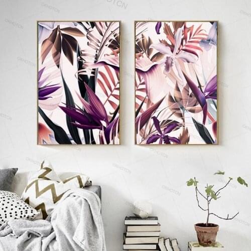 Nordic Colorful Leaves Poster Art Canvas Painting Wall Pictures For Living Room Home Decoration Posters and Prints Unframed