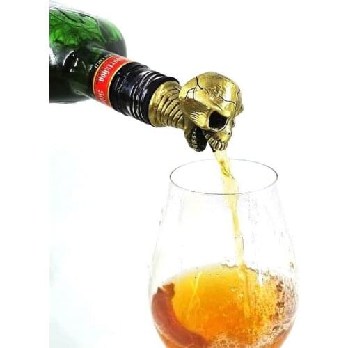 Stainless Steel Creative Skull Wine Pourer Unique Wine Bottle Stoppers Wine Aerators Bar Tools