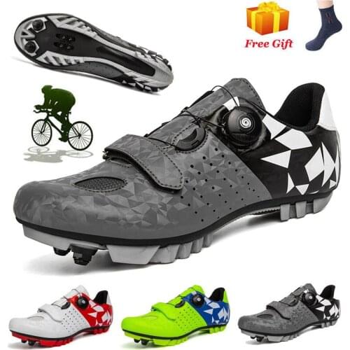 2021 MTB Cycling Shoes Men Outdoor Sports Self-locking Road Bike Shoes Women Racing Bicycle Sneakers Flat Shoes MTB Sneakers
