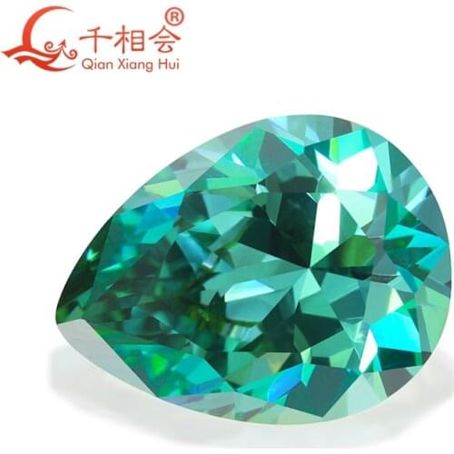 Pear shape cubic zirconia special color multi blue-green color cz loose stone