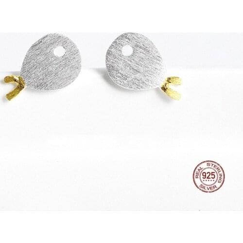 LKO 925 Sterling Silver Jewelry Fashion Small Fresh Cute Little Fish Exquisite Fine Popular Earrings Hot Sale Ear