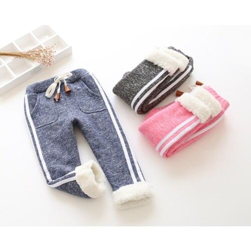 Fashion childrens kids girl pants clothes 2016 autumn winter new girls lambs wool thick color cotton casual leggings fille