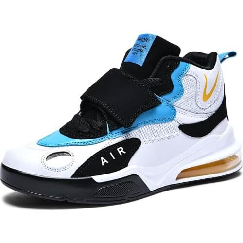 Men Basketball Shoes Air Cushion Sports Shoes Hard-wearing High Tops Athletics Boots Black Winter Warm 2021 New Sneakers Man