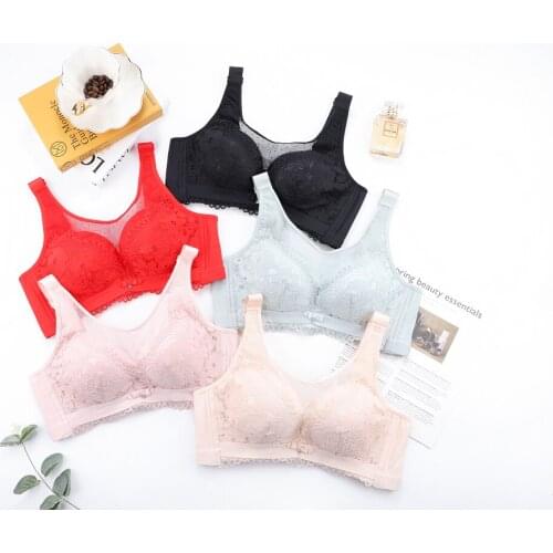 Non-wire underwear womens thin, seamless gather, side close side breasts, anti-sagging adjustable sexy vest-style bra