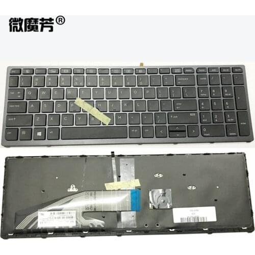 English New Keyboard for HP for Zbook 15 G3 17 G3 US laptop keyboard backlit with frame