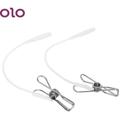 OLO 1 Pair Electric Shock Nipple Clips Nipple Clamp SM Clitoris Stimulator Sex Toys for Women Men Adult Game