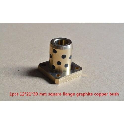 Oil-free bearing 12mmx21mmx30mm square flange copper bush JDB solid lubricant embedded graphite sleeve 1pcs