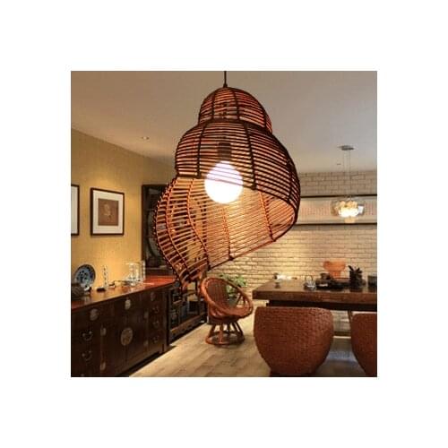 Southeast Asian Vine Snail Droplight Rattan Escargots Pendant Lights Fixture Home Indoor Lighting Hotel Cafes Club Hanging Lamps