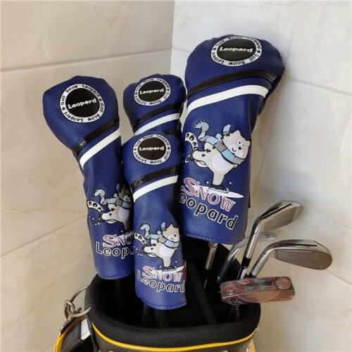 Snow Leopard golf complete set woods headcovers Animal golf club driver fairway hybrid covers CUTE GIFT