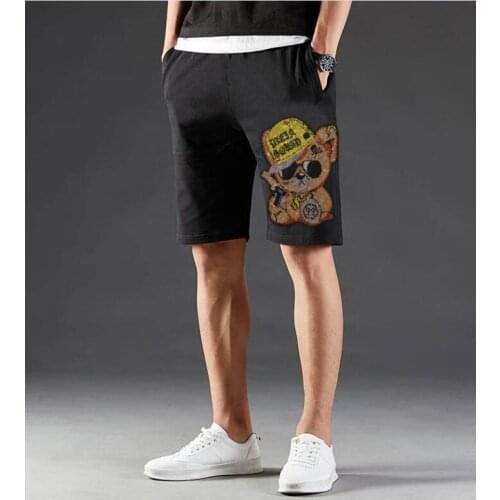 Drop shipping top Quality cotton short with Rhinestones Men Jogging short Pants Hip hop Streetwear young Men Hot drill style