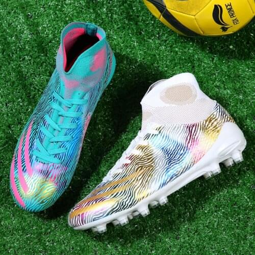 Size 34-45 High Top Professional FG HG AG Soles Ankle Top Futsal Shoes Outdoor Soccer Cleats Men Training Football Boots Sneaker