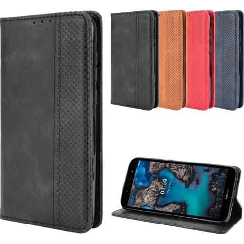 Luxury Retro Slim Leather Flip Cover For Nokia C1 Plus Case Wallet Card Stand Magnetic Book Cover For Nokia C1+ TA-1312 Cases