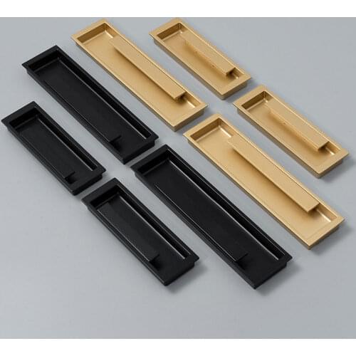 Zinc Alloy Modern Black Embed Knobs Kitchen Cabinet Cupboard Door Drawer Hidden Handles Wardrobe Hidden Pulls Furniture Hardwre