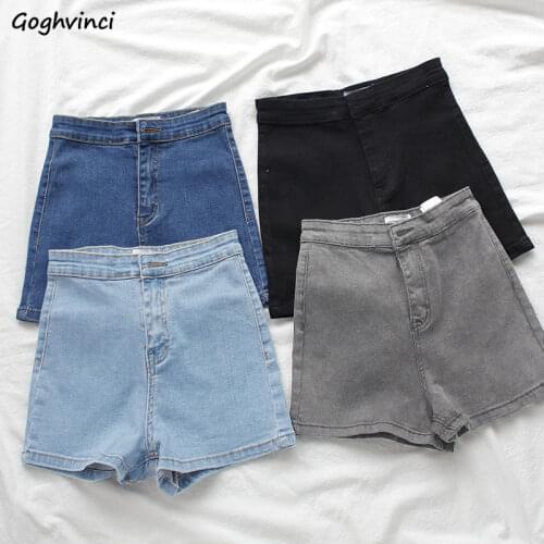 Large Size Shorts Women Pure Color Fashion Chic Female Slim Vintage Denim Hot Summer Retro Stretchy Mujer Causal Streetwear Soft