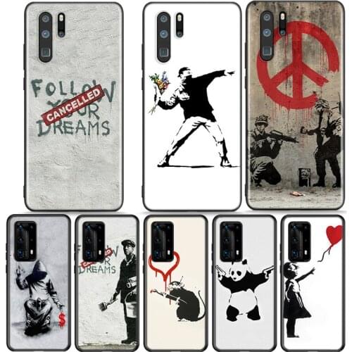 Banksy Street Art Silicone Cover For Huawei P40 P30 P20 P10 P9 P8 Pro Plus Lite E Mini 2019 2017 Phone Case
