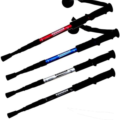 Walking Stick 6061 Aluminum Alloy 4 Sections Telescopic Mountain-climbing Crutch Outdoor Hiking Walking