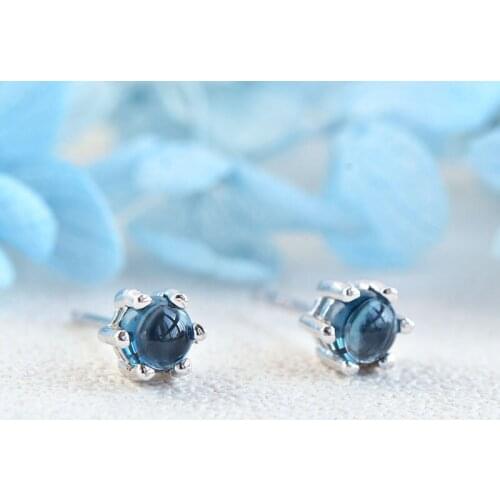 L&P Top Real 925 Sterling Silver Luxury Topaz Stud Earrings For Women Fine Jewelry For Wedding Engagement New Design 2019