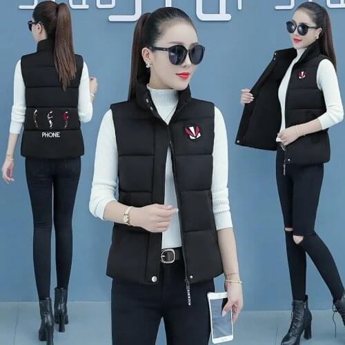 Vest Winter New Down Cotton 2021 Womens Short Jacket Wild Korean Students Loose Sleeveless New Style Coat Cardigan commuting