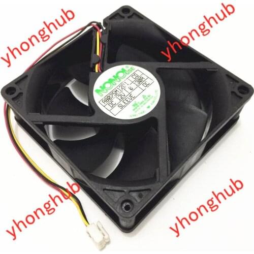 NONOISE A8025M12D1 DC 12V 0.130A 80x80x25mm 3-wire Server Cooling Fan