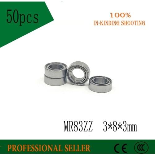 50pcs/Lot MR83ZZ MR83-2Z 3x8x3mm P6 Thin Wall Deep Groove Ball Bearing Mini Ball Bearing Miniature Bearing