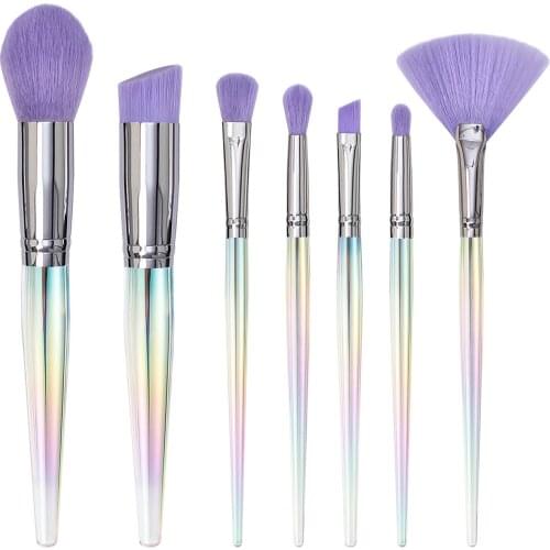 7pcs Diamond Crystal Makeup Brushes Set Face Eye Powder Eyeshadow Eyebrow Make Up Brushe Cosmetic Tool Bag Brochas Maquillaje