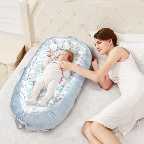 80cm*50cm Baby Nest Bed Crib Portable Removable And Washable Crib Travel Bed For Children Infant Kids Cotton Cradle
