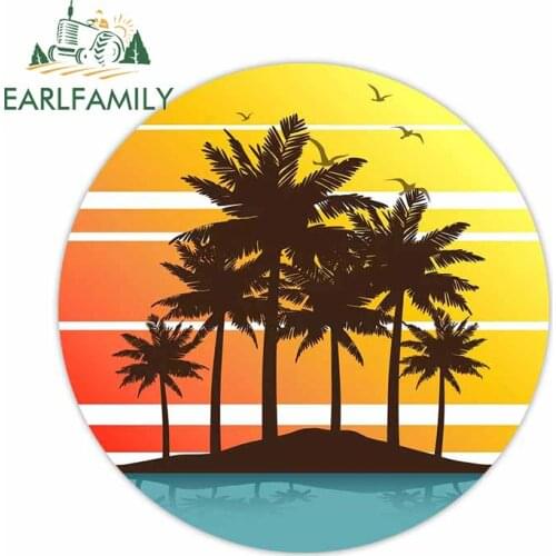 EARLFAMILY 13cm x 12.9cm for Hawaiian Sunset Car Stickers Windows Windshield Decal Cartoon Motorcycle Anime Car Assessoires