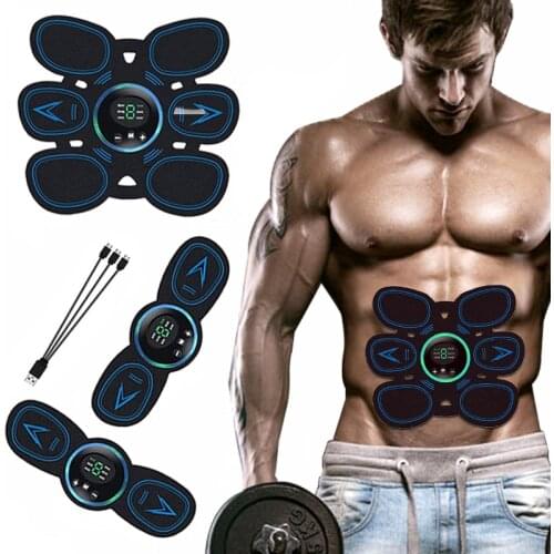EMS Abdominal Muscle Stimulator Smart Muscle Abs Trainer Electric Weight Lost Sticker USB Rechargeable Body Fitness Equipment