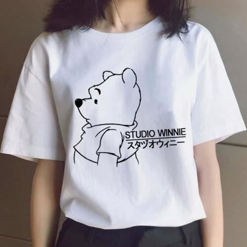 Winnie The Pooh Bear Funny Cartoon Kawaii T Shirt Harajuku Streetwear Disney T-shirt Cute Anime Graphic Tshirt Korean Top Tees