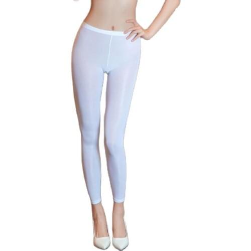 Oil Glossy Shiny Flare Hot Pants See Through Transparent Exotic Trousers Women Sexy Leggings Night Clubwear Pantalon Spodnie