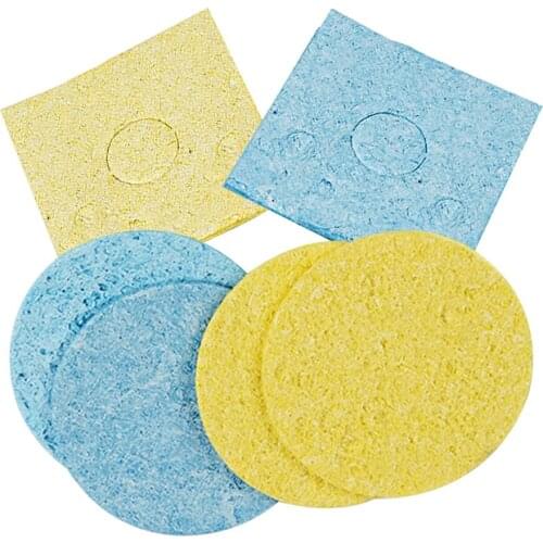LUXIANZI 5/10Pcs Cleaning Sponge Cleaner Yellow Blue High Temperature Enduring Cleaner Pads for Electric Welding Soldering Iron